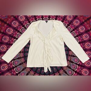 Rafaella Ruffle Cardigan Sweater